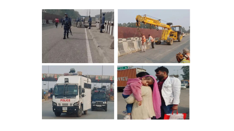 Haryana-Punjab-Border-Sealed-Heavy-Cement-Barricades-Installed-Shambhu-Border-Converted-Into-Cantonment-Internet-Services-Closed-In-Haryana
